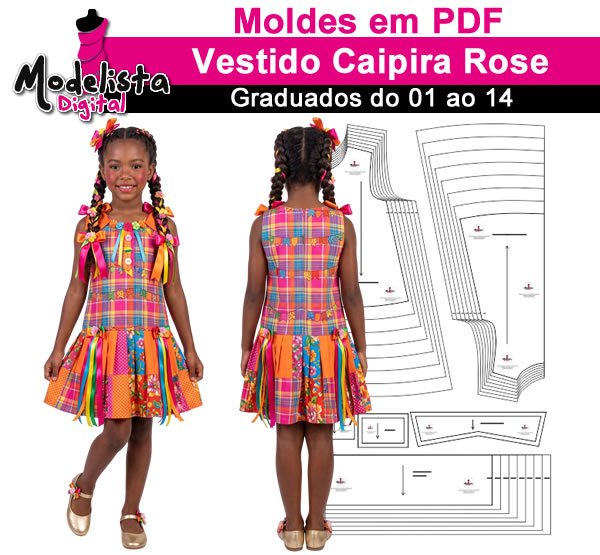 Vestido Caipira Rose